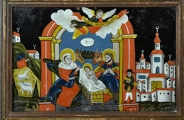 Vtina lidových obrázk zobrazuje náboenské motivy. Tyto obrazy slouily...