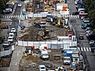 Horn st Vclavskho nmst je u rok kompletn rozkopan. (23. ervna 2025)