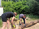 Dobrovolnci pomhali obyvatelm luknovskho vbku s pracemi na zahrad i v...