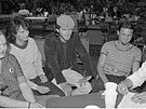 Sraz zlnskch signat Charty 77, rok 1987, Leo Duda s epic uprosted....
