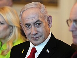Izraelský premiér Benjamin Netanjahu na setkání s prezidentem Donaldem Trumpem...