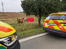 Auto vyjelo ze silnice, jeho idi zemel.
