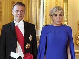 Francouzský prezident Emmanuel Macron a jeho manelka Brigitte Macronová na...