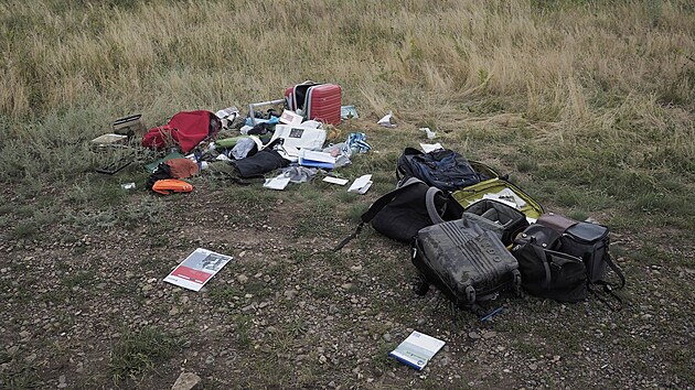 Osobn vci cestujcch na mst dopadu sestelenho letu MH17 (18. ervence...