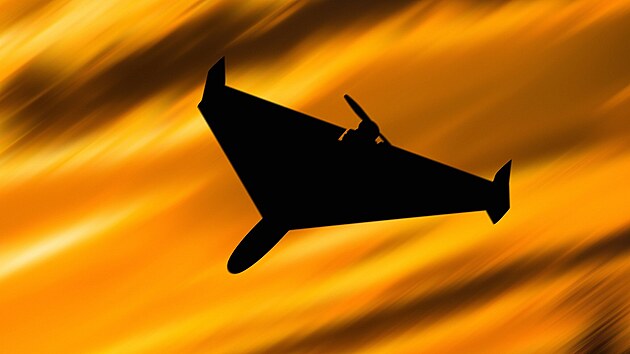 Rusk� dron ��hid-136 p�i �toku na Ukrajinu (3. listopadu 2022)