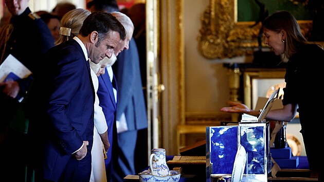 Francouzsk prezident Emmanuel Macron zahjil tdenn sttn nvtvu Velk Britnie zamenou na poslen vztah a spoluprce mezi obma zemmi (8. ervence 2025)