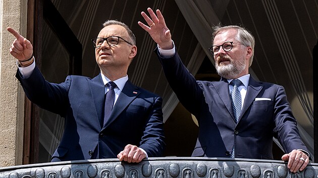Pedseda vldy Petr Fiala (ODS) se setkal s koncm polskm prezidentem Andrzejem Dudou.  (7. ervence 2025)