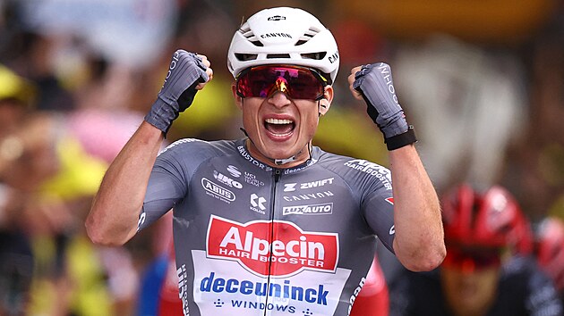 Radost Jaspera Philipsena po triumfu v první etap� Tour de France.