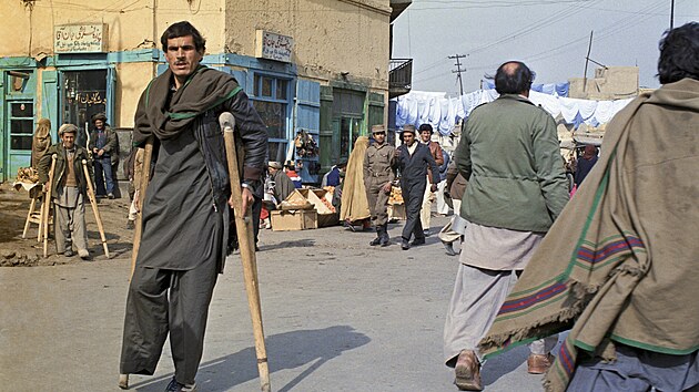 Pohled do ulic v afghnskm Kbulu (20. ledna 1987)