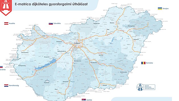 Mapa zpoplatnnch dlnic v Maarsku