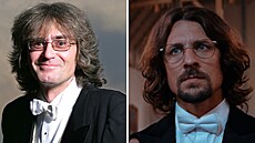Skutený sbormistr versus jeho filmová podoba. Na snímku vlevo pózuje Bohumil...