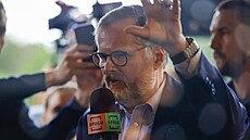 Premiér Petr Fiala na kampani ve Veselí nad Moravou. (8. 7. 2025)