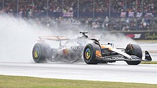 Oscar Piastri z McLarenu na trati Velké ceny Velké Británie formule 1.