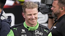 Nico Hülkenberg ze Sauberu se raduje ze tetího místa ve Velké cen Velké...