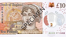 Deset britských liber zatím zobrazuje spisovatelku Jane Austenovou. (14. záí...