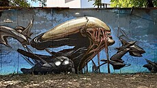 Vetelí street-art je zcela erstvá, vzniknul ped pár dny u holeovického...