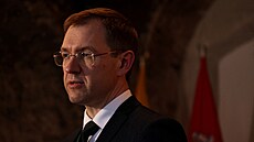 Námstek litevské ministryn obrany Karolis Aleksa bhem rozhovoru s agenturou...