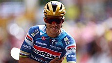 Remco Evenepoel se v závru tetí etapy potloukl, v cíli se vak usmíval.