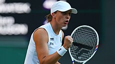Iga wiateková je spokojená s prbhem gamu v osmifinále Wimbledonu.