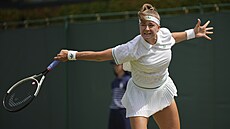 Karolína Muchová v prvním kole Wimbledonu.