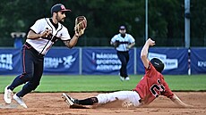 Martin Magula bhem softbalového mistrovství Evropy mu.