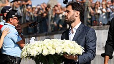 Portugalský fotbalista Bernardo Silva na pohbu krajana Dioga Joty v Gondomaru.