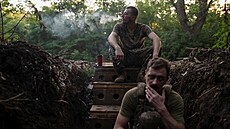 Ukrajintí vojáci na front u msta Kosantynivka v Doncké oblasti. (5....