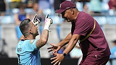 Branká Fluminense Fábio se raduje z postupu ped Inter Milán.