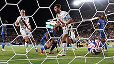 Bernardo Silva z Manchesteru City slaví svou trefu proti al-Hilálu.