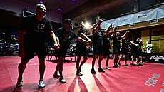 Oslavy stolních tenist HB Ostrov Havlíkv Brod   po finále Evropského poháru