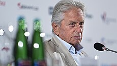 Michael Douglas na tiskové konferenci (5. ervence 2025)