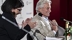 Michael Douglas na tiskové konferenci (5. ervence 2025)