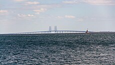 Öresundský most spojující védsko s Dánskem (30. dubna 2023)