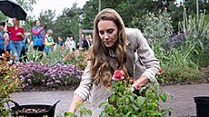 Princezna Kate na návtv centra Wellbeing Garden v nemocnici v Colchesteru...