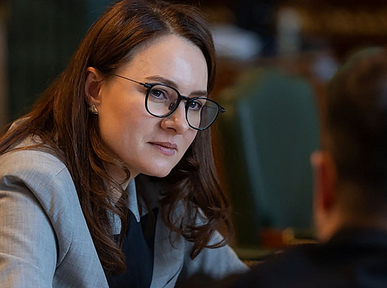 Ukrajinský prezident Volodymyr Zelenskyj s ministryní hospodá�ství a...