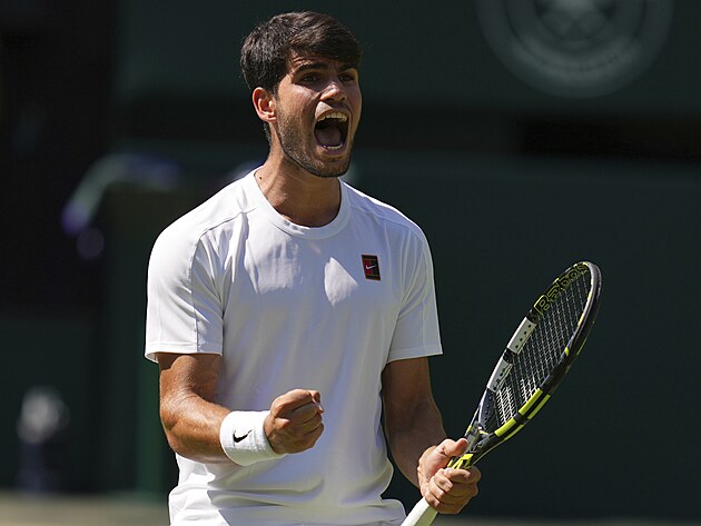 Hlasit radost panla Carlose Alcaraze v semifinle Wimbledonu