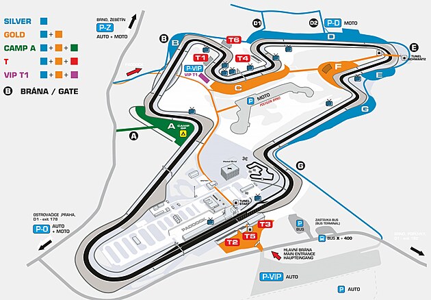 Plánek moto GP v Brn v ervenci 2025