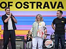 Zahájení: um�lecký �éf Filip Ko��álek (vlevo) a zakladatelka Zlata Holu�ová...
