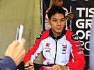 Japonský motocyklový závodník Takaaki Nakagami na autogramiád. (17. ervence...