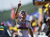 Tadej Pogaar vítzí ve 12. etap Tour de France na Hautacamu.