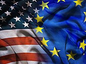 Vlajky USA a EU