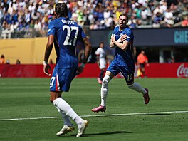 Cole Palmer z Chelsea slaví gól ve finále MS klub proti PSG.