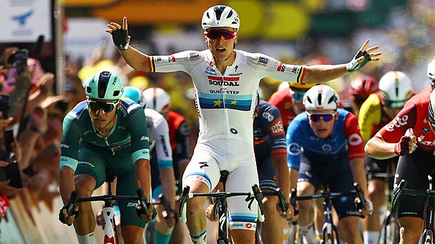Tim Merlier slav vtzstv v devt etap Tour de France.