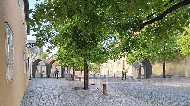 Nvrh novho kontrolnho stanovit u Praskho hradu. Autorem je Chalupa architekti, s.r.o. (16. ervence 2025)