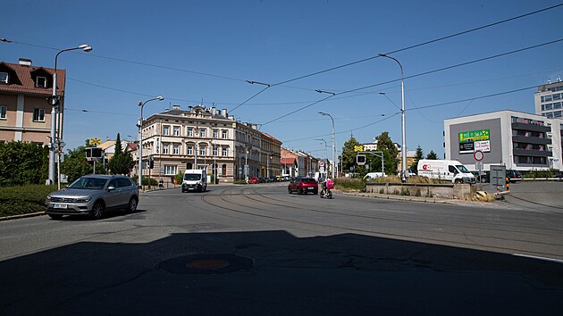 Ulice Palackho v Olomouci ped opravami.