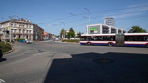 Ulice Palackho v Olomouci ped zahjenm oprav.