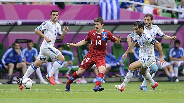 Vclav Pila bhem utkn proti ecku na Euru 2012