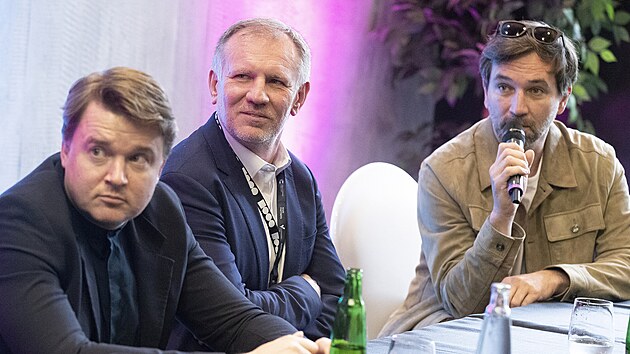 Petr Kole�ko, Martin Finger a Ond�ej Sokol na festivalu p�edstavili svou novou komedii Kouzlo derby (4. �ervence 2024).