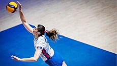 Ema Kneiflová bhem utkání Ligy národ s Belgií.