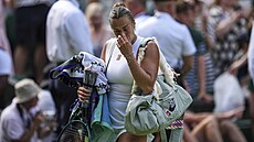 Zklamaná Aryna Sabalenková po semifinále Wimbledonu.